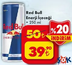 RED BULL ENERJİ İÇECEĞİ 250 ML fiyat ve kampanya bilgisi